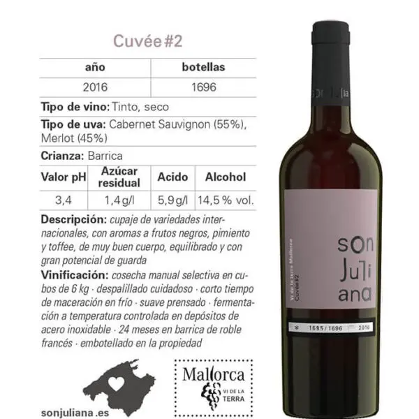 Wine - Red - Son Juliana - Merlot Tinto Cuveé #2 0,75 2018 box of 6 - Image 4