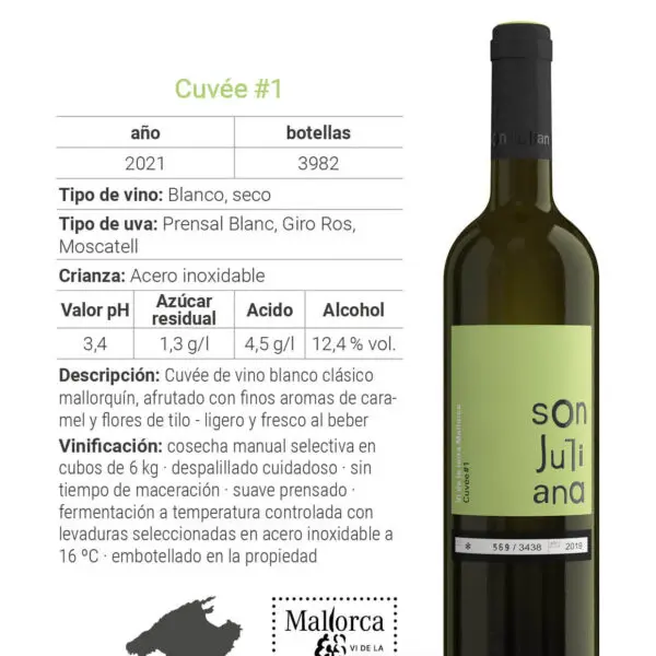 Wine - White - Blanco Seco - Son Juliana - Cuveé #1 2024 box of 6 - Image 4