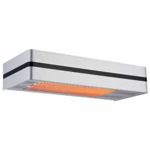 Modern Infrared Heater With 2000w Adjustable Power Made Of Steel And Aluminium Remote Control With Timer Included Ip65 Protection Asymmetrical Irradiation For a Larger Irradiated Area