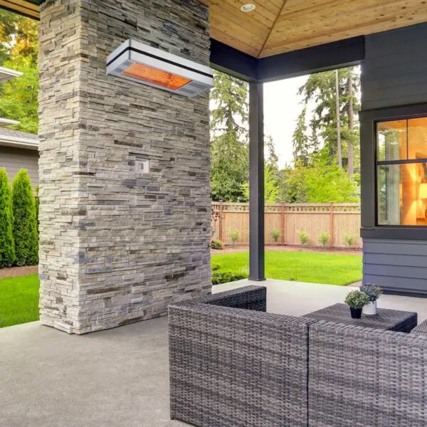 Modern Infrared Heater With 2000w Adjustable Power Made Of Steel And Aluminium Remote Control With Timer Included Ip65 Protection Asymmetrical Irradiation For a Larger Irradiated Area - Image 4