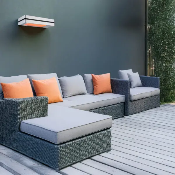Modern Infrared Heater With 2000w Adjustable Power Made Of Steel And Aluminium Remote Control With Timer Included Ip65 Protection Asymmetrical Irradiation For a Larger Irradiated Area - Image 11