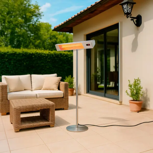 Outdoor Wifi Heating Lamp With Complete Pole Kit And 2000w Adjustable Power Anodized Aluminum And Steel Structure Outdoor Electric Heating Via Short-wave Ir-a And Remote Control With Grille For Protection And Display, - Image 6