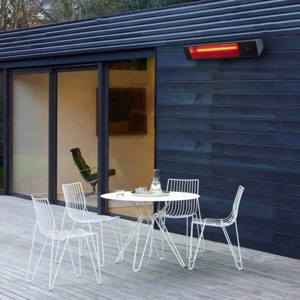 Practical Infrared Heater With Black Crystal Protection And Remote Control Included That Manages The 3 Power Steps 33-66-100% To Optimize Power Consumption According To Heating Needs. a Real Warm Black Glass In Winter - Image 3