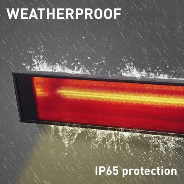 Practical Infrared Heater With Black Crystal Protection And Remote Control Included That Manages The 3 Power Steps 33-66-100% To Optimize Power Consumption According To Heating Needs. a Real Warm Black Glass In Winter - Image 4