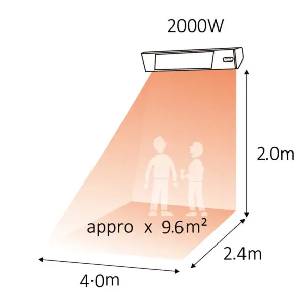Infrared Heater Wifi Sined Ir-a With Black Protection Crystal And Supplied Remote Control That Manages The 3 Power Steps 33-66-100% To Optimize Power Consumption According To Heating Needs. a True Warm Glass Color Ne - Image 6