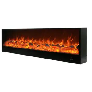 Built-in Or Freestanding Electric Fireplace Sined Amiata Indoor Fireplace 180 Cm Long With Flame Effect Led Color Orange On 6 Intensities. Power 750-1500w Manual Controls And Remote Control Included Structure Made Of Cold Laminated Panels.