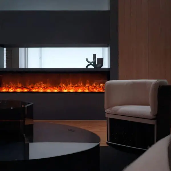 Built-in And Freestanding Electric Fireplace Etna Model. Indoor Fireplace 3 Meters Long With Real Led Flame Effect Adjustable To 6 Levels. 750-1500w Power. Manual Controls And Remote Control Included. Made With Cold-rolled Panels. - Image 3