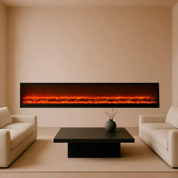 Built-in And Freestanding Electric Fireplace Etna Model. Indoor Fireplace 3 Meters Long With Real Led Flame Effect Adjustable To 6 Levels. 750-1500w Power. Manual Controls And Remote Control Included. Made With Cold-rolled Panels. - Image 11