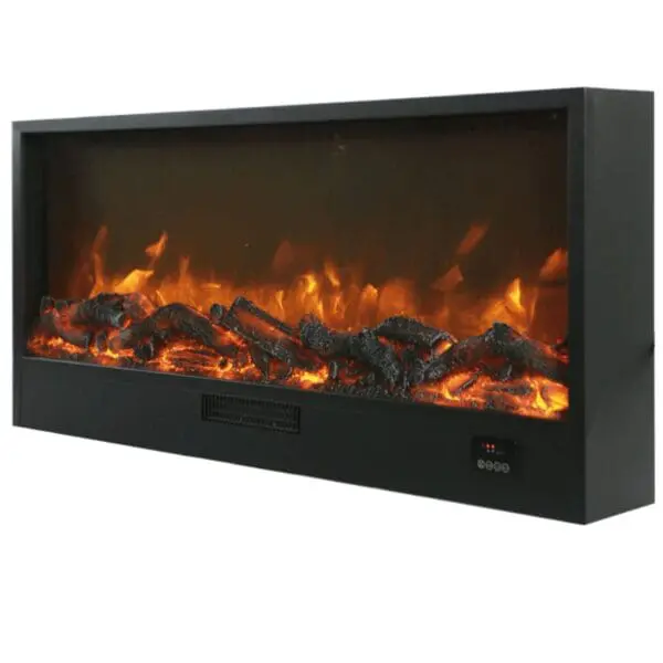 Electric Fireplace With Remote Control For Built-in Or Standing Model Ispica Indoor Fireplace 1.08 Meters Long Super Realistic Flame Effect Led Adjustable On 6 Levels Power 750-1500w Fireplace With Manual Controls And Remote Control Included.