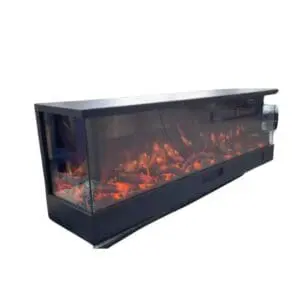 Three-sided Electric Fireplace With Super Realistic Flame View Front Left Side And Right Side Heating Power 7501500w Controllable From Front Panel Or Remote Control Timer And Daily Or Weekly Programming Erp Certified