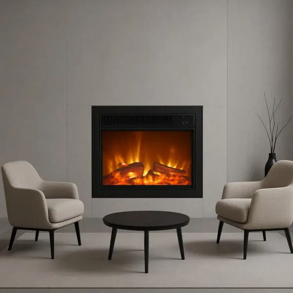 Panarea Model Electric Fireplace Insert. Built-in Electric Burner Also For Existing Fireplaces. Heating Power 1500w With Remote Control Included. In Fact, It Can Also Be Used With Only Flame Effect Even In Summer. - Image 9