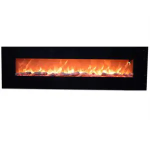 Stelvio Model Wall-mounted Electric Fireplace Made Of Steel And Glass. Maximum Heating Power 1500w. Realistic Led Flame Effect Adjustable In 6 Light Intensity Levels Remote Control Included. Great For Home Office, Commercial Activities.