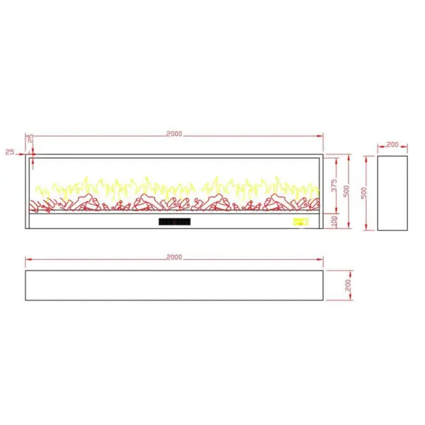 Efficient Fireplace 1500W | SINED - Image 9