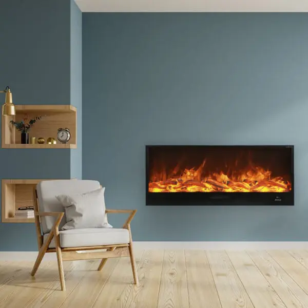 Built-in Or Freestanding Electric Fireplace Model Vulture. Indoor Fireplace 1.5 Meters Long Led Flame Effect Adjustable On 6 Levels. Power 750-1500w Manual Controls And Remote Control Included. Made Of Cold-rolled Panels. - Image 7