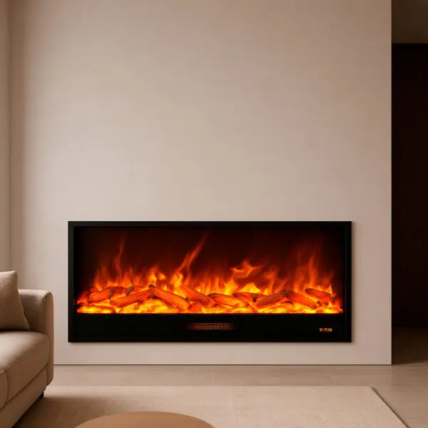 Built-in Or Freestanding Electric Fireplace Model Vulture. Indoor Fireplace 1.5 Meters Long Led Flame Effect Adjustable On 6 Levels. Power 750-1500w Manual Controls And Remote Control Included. Made Of Cold-rolled Panels. - Image 11