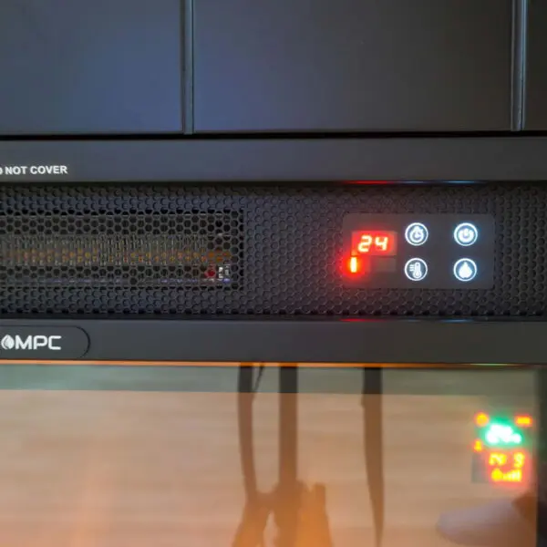 Electric Fireplace Complete With Electric Insert 1500 w Super Realisitc Flame Effect And Deep Black Mdf Wood Cornce. Remote Control Included, Only Flame Effect Can Be Used. Suitable For All Rooms In Home Or Office. - Image 3