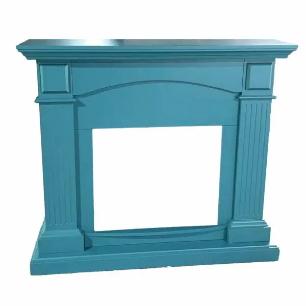 Floor And Wall Fireplace Composed Of Turquoise Color Frame And Black Electric Burner 1500w With Real Led Flame Effect. Fireplace Design Complete With Remote Control. Made Of High Quality Mdf Wood Easy To Place Or Move. - Image 7