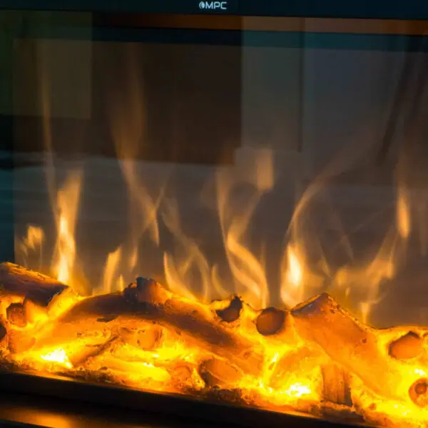 Electric Fireplace Complete With Electric Insert 1500 w Super Realisitc Flame Effect And Creamy White Mdf Wood Cornce. Fireplace Design Complete With Remote Control. Made Of High Quality Mdf Wood Easy To Place Or Move. - Image 3