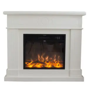 Electric Fireplace Complete With Electric Insert 1500 w Super Realisitc Flame Effect And Creamy White Mdf Wood Cornce. Fireplace Design Complete With Remote Control. Made Of High Quality Mdf Wood Easy To Place Or Move.