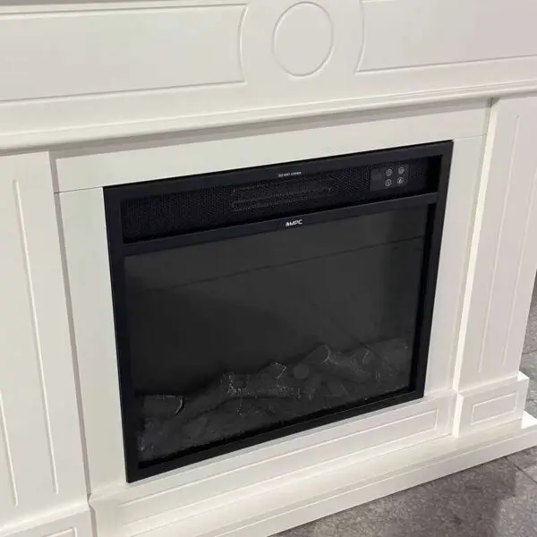Electric Fireplace Complete With Electric Insert 1500 w Super Realisitc Flame Effect And Creamy White Mdf Wood Cornce. Fireplace Design Complete With Remote Control. Made Of High Quality Mdf Wood Easy To Place Or Move. - Image 6