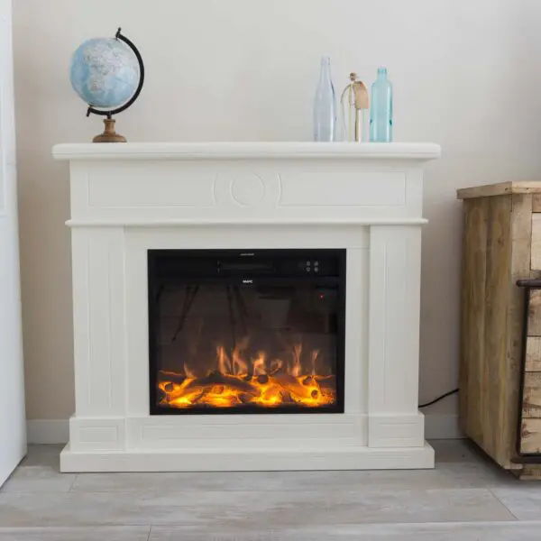 Electric Fireplace Complete With Electric Insert 1500 w Super Realisitc Flame Effect And Creamy White Mdf Wood Cornce. Fireplace Design Complete With Remote Control. Made Of High Quality Mdf Wood Easy To Place Or Move. - Image 11