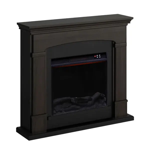Floor And Wall Fireplace Composed Of Wenge Color Frame And Black Electric Burner 1500w With Real Led Flame Effect. Fireplace Design Complete With Remote Control. Made Of High Quality Mdf Wood Easy To Place Or Move. - Image 3