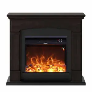Floor And Wall Fireplace Composed Of Wenge Color Frame And Black Electric Burner 1500w With Real Led Flame Effect. Fireplace Design Complete With Remote Control. Made Of High Quality Mdf Wood Easy To Place Or Move.