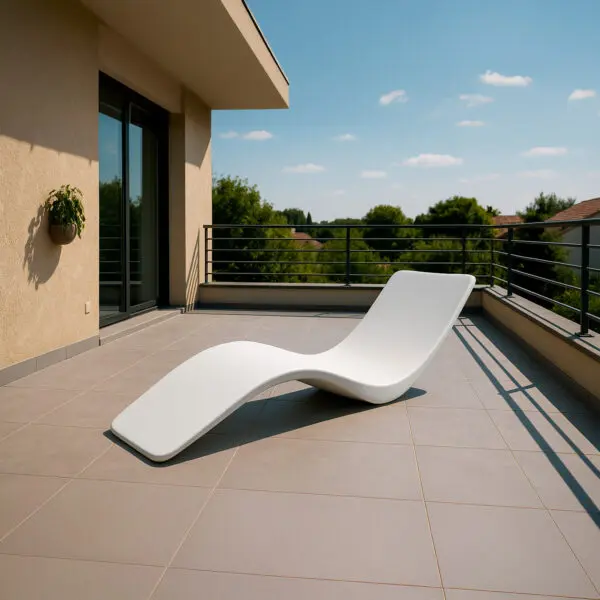 Chaise Longue Antares Lounge Chair In Fiberglass, Luxury, With Excellent Value For Money. Made Of Fiberglass, Very Resistant To Uv Rays. This Allows Intensive Use In Outdoor Environments And All Outdoor Activities. - Image 9