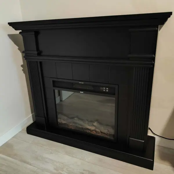 Mdf Wood Frame Cladding For Black Deep Caldera Fireplaces For Electric Fireplace Insert-vulcan Or Existing Burner. Timeless Classic Design. Dimensions Cm. 102.2x114x28.2 - Image 4