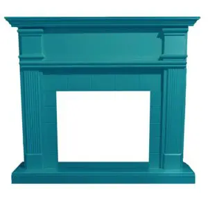 Mdf Wood Frame Cladding For Blue Turquoise Caldera Fireplaces For Electric Insert Fireplace-vulcan Or Existing Burner. Timeless Classic Design. Dimensions Cm. 102.2x114x28.2