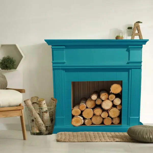 Mdf Wood Frame Cladding For Blue Turquoise Caldera Fireplaces For Electric Insert Fireplace-vulcan Or Existing Burner. Timeless Classic Design. Dimensions Cm. 102.2x114x28.2 - Image 8