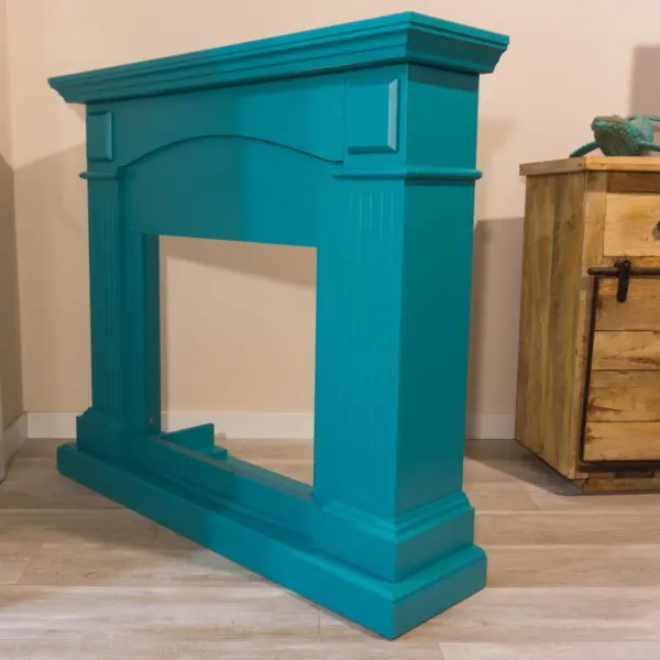 Turquoise Blue Frame Cetona Fireplace, Electric Insert… - Image 2