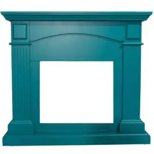Turquoise Blue Frame For Cetona Fireplace, For Electric Insert Caminetto-vulcano Frame Made Of Excellent Mdf Wood Measurements Wxdxh 113.7x28.2x102.2 Cm