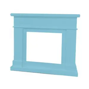 Mdf Wood Frame, Turquoise Blue Lipari Fireplace Surround, Frame For Electric Insert Caminetto-vulcano Or Existing Burner. Timeless Linear Design, Suitable For All Environments. Dimensions Cm 95x102x21,5
