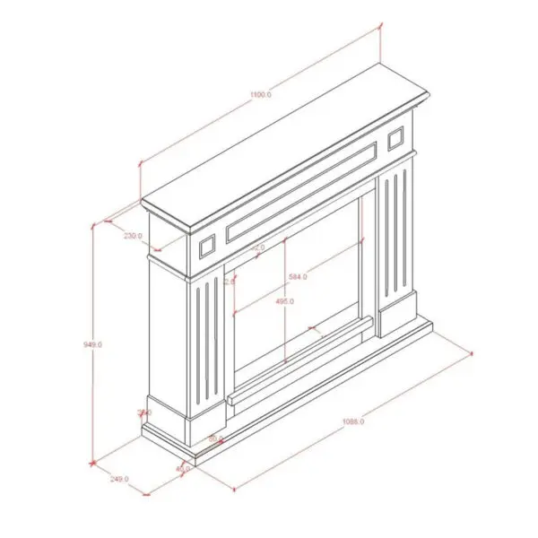 Luxury Fireplace Furniture for Infrared insert | SINED - Image 4