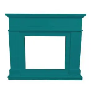 Mdf Wood Frame, Veneer For Pienza Fireplaces Turquoise Blue Color. Frame For Electric Insert Vulcano. Easy To Assemble Wooden Frame. Measurements Lxwxh 110x24.9x94.9 Cm