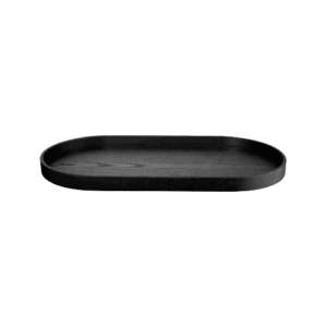 wooden tray, oval black