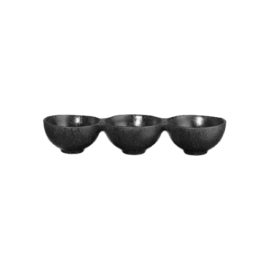 3 section bowl, black iron