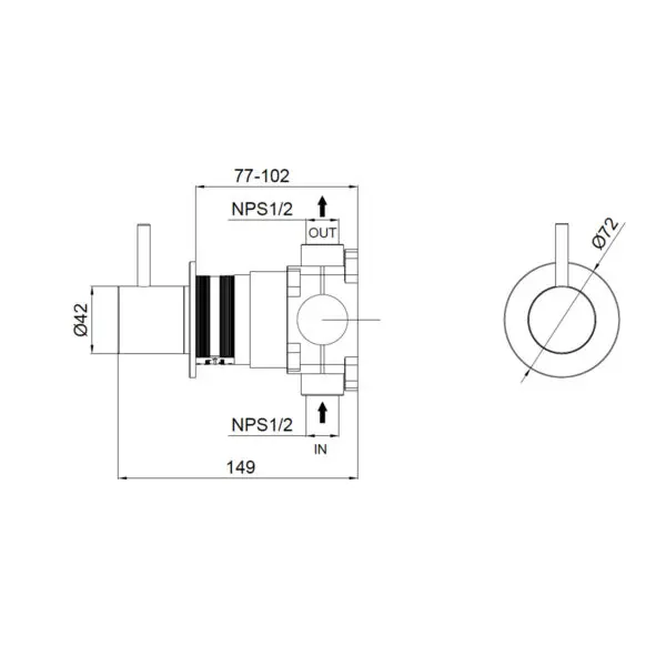 Modern Mixer, Wall-mounted 316L | SINED - Image 3