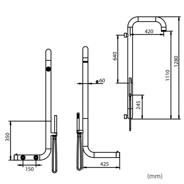 Premium Wall Mounted Shower 316L | SINED - Image 8