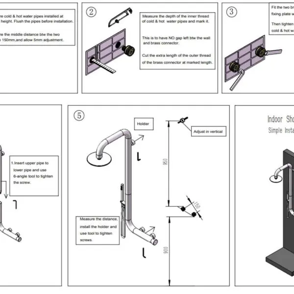 Premium Wall Mounted Shower 316L | SINED - Image 7