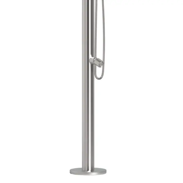 Sined Bosa Outdoor and Indoor Shower in 316L Stainless Steel. 316L faucets. 6 cm diameter. Overhead and Diverter Shower with Hand Shower and Foot Wash. Hot and cold water connections through the floor. Height 229 cm. - Image 3