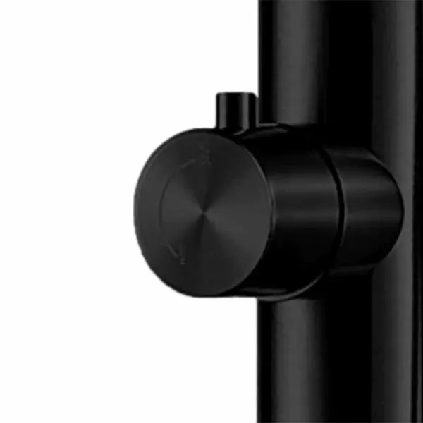 Sined Bosa Indoor And Outdoor Shower In Black Aisi 316l Stainless Steel And Aisi 316l Stainless Steel Taps 60 Mm Diameter Shaft With Shower Head And Diverter For Hand Shower And Foot Shower Shower With Hot And Cold Water Inlet On Base h 2289 Mm - Image 3