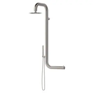 Sined Cabras, Wall Shower In Stainless Steel Aisi 316l, Homage To Sardinia. Elegance, Advanced Design With Mixer And Large Shower Head. Easy Installation With 3 Fastening Points, Perfect For Narrow Spaces And Intensive Use, Indoor Or Outdoor.
