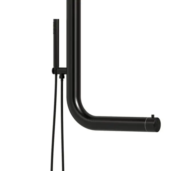 Sined Cabras, Black Wall Shower In Stainless Steel Aisi 316l Nautical, Homage To Sardinia. Elegance, Advanced Design With Mixer And Large Shower Head. Easy Installation With 3 Fastening Points, For Small Spaces And Intensive Use, Indoor Or Outdoor - Image 3