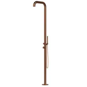 Nautical 316l Stainless Steel Shower Sined Chia Rose Gold. Mixer And Hand Shower, Stainless Steel Aisi 316l, 6 Cm Diameter Drum, Hotcold Water, Integrated Connections, Height 2300 Mm. Ideal For Outdoor And Indoor, Also For Marine And Spa Environments.