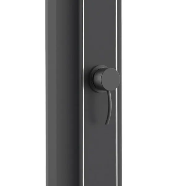 Dafne Black Ecological Solar Shower With 20 Cm Round Shower Head, Mixer And Foot Shower Tap. Shower With Curved Aluminium Structure For Outdoor Use, 35 Litre Tank, 226 Cm High. Suitable For Swimming Pool, Garden, Beb, Hotels, Campings. - Image 3