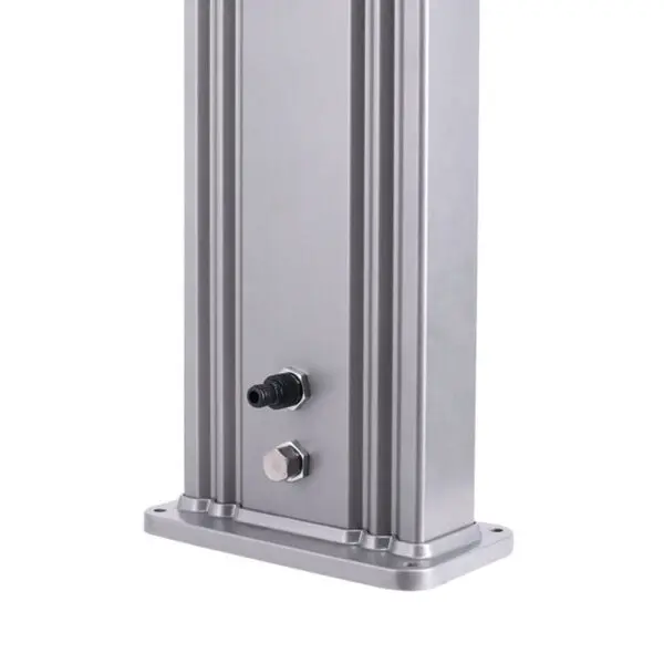 Elegant Solar Shower In Aluminium Ella Grey Colour With Central Strip Wood Colour Garden And Outdoor Swimming Pool Shower With Mixer Square Shower Head And Foot Wash Tap Aluminium Structure 40 Litres Tank Height 224 Cm. - Image 5