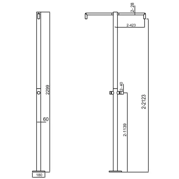 Efficient Double Sided Outdoor Shower 316L | SINED - Image 6