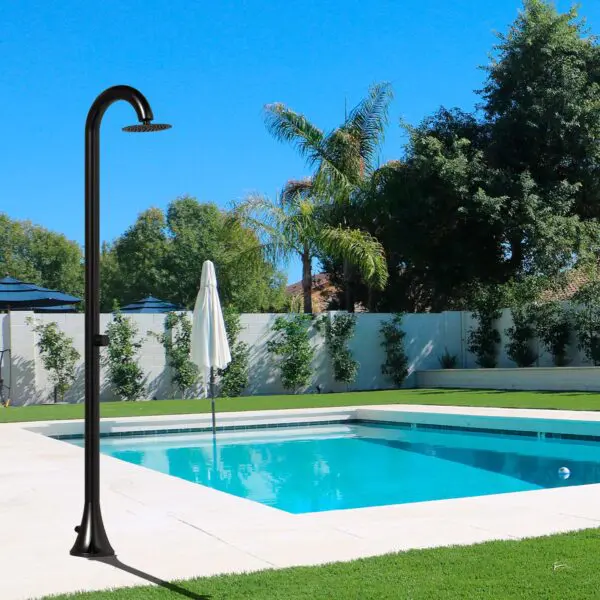 New Nautical Luna Stainless Steel Shower In Black, Ideal For Outdoor Use. For Gardens Or Pool Areas, It Offers a Refreshing Cold Water Spray That Is Resistant To Corrosion And Weathering. Durability, Elegance And Timeless Italian Design. - Image 6